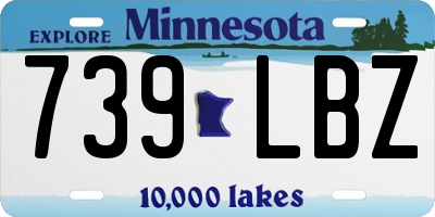 MN license plate 739LBZ