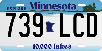 MN license plate 739LCD