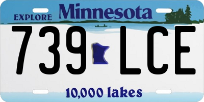 MN license plate 739LCE