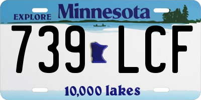 MN license plate 739LCF