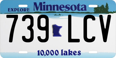 MN license plate 739LCV