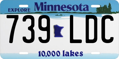 MN license plate 739LDC