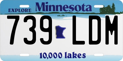 MN license plate 739LDM