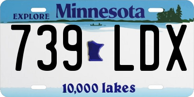 MN license plate 739LDX