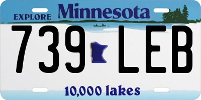 MN license plate 739LEB