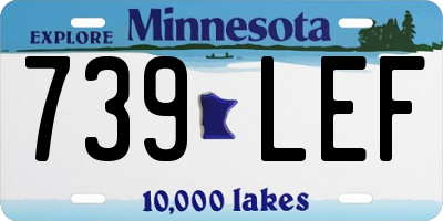 MN license plate 739LEF