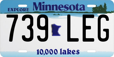 MN license plate 739LEG