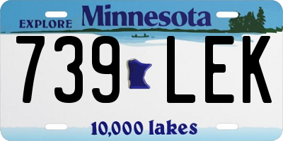 MN license plate 739LEK
