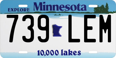 MN license plate 739LEM