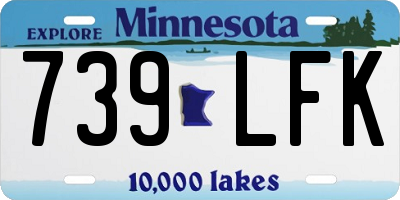 MN license plate 739LFK