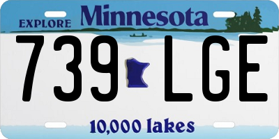 MN license plate 739LGE