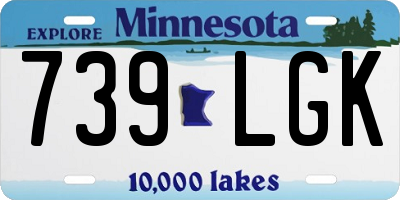 MN license plate 739LGK