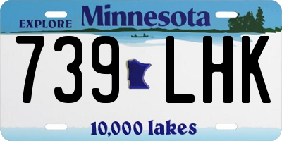 MN license plate 739LHK