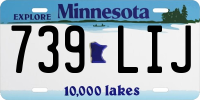 MN license plate 739LIJ