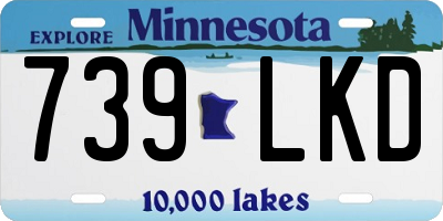 MN license plate 739LKD