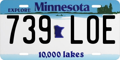 MN license plate 739LOE