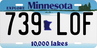 MN license plate 739LOF