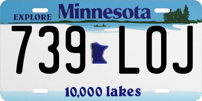 MN license plate 739LOJ