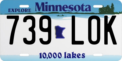 MN license plate 739LOK