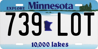 MN license plate 739LOT