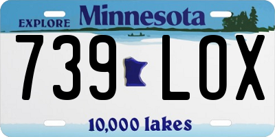 MN license plate 739LOX