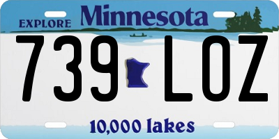 MN license plate 739LOZ