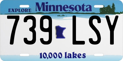 MN license plate 739LSY