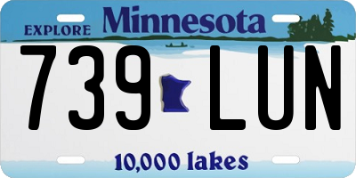 MN license plate 739LUN