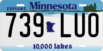 MN license plate 739LUO