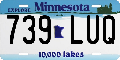 MN license plate 739LUQ