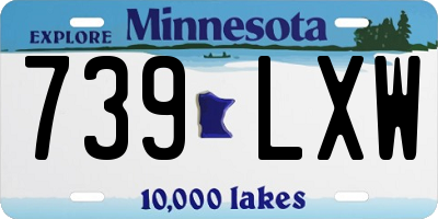 MN license plate 739LXW