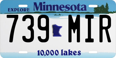 MN license plate 739MIR