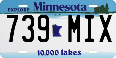 MN license plate 739MIX