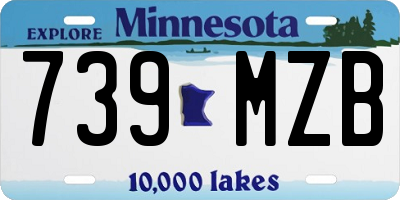 MN license plate 739MZB