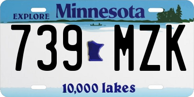 MN license plate 739MZK