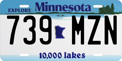 MN license plate 739MZN