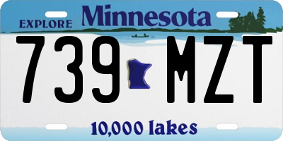 MN license plate 739MZT