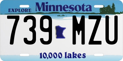 MN license plate 739MZU
