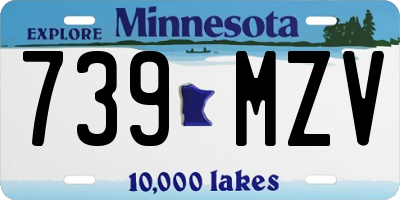 MN license plate 739MZV