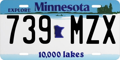 MN license plate 739MZX