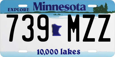 MN license plate 739MZZ