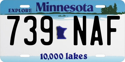 MN license plate 739NAF