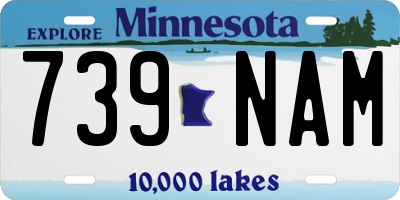 MN license plate 739NAM