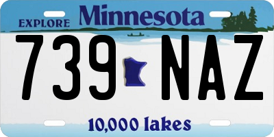 MN license plate 739NAZ