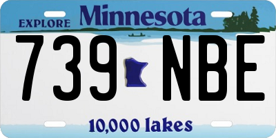 MN license plate 739NBE