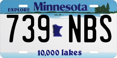 MN license plate 739NBS