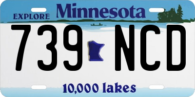 MN license plate 739NCD