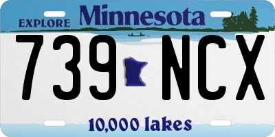 MN license plate 739NCX