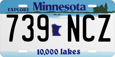 MN license plate 739NCZ