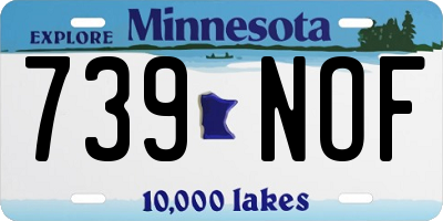 MN license plate 739NOF